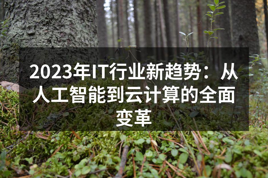 2023年IT行业新趋势：从人工智能到云计算的全面变革