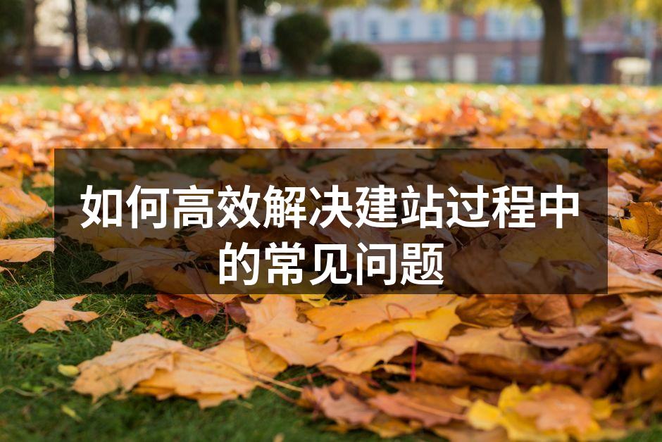 如何高效解决建站过程中的常见问题