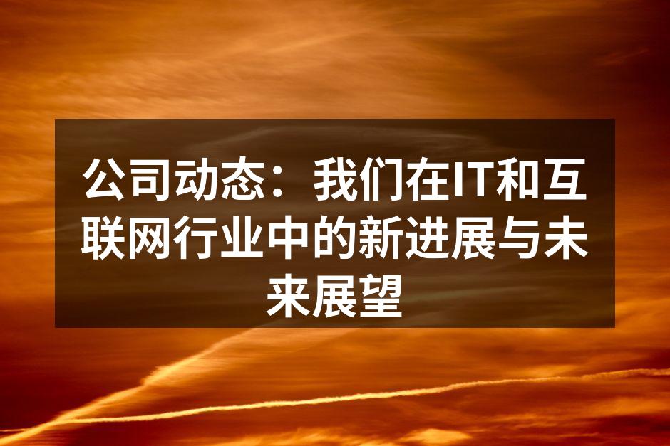 公司动态：我们在IT和互联网行业中的新进展与未来展望